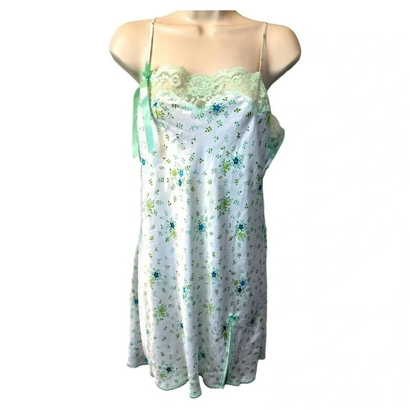 VICTORIAS Secret Angels Night Slip Satin Lace Style Front Slit 2005 Large - Picture 1 of 13